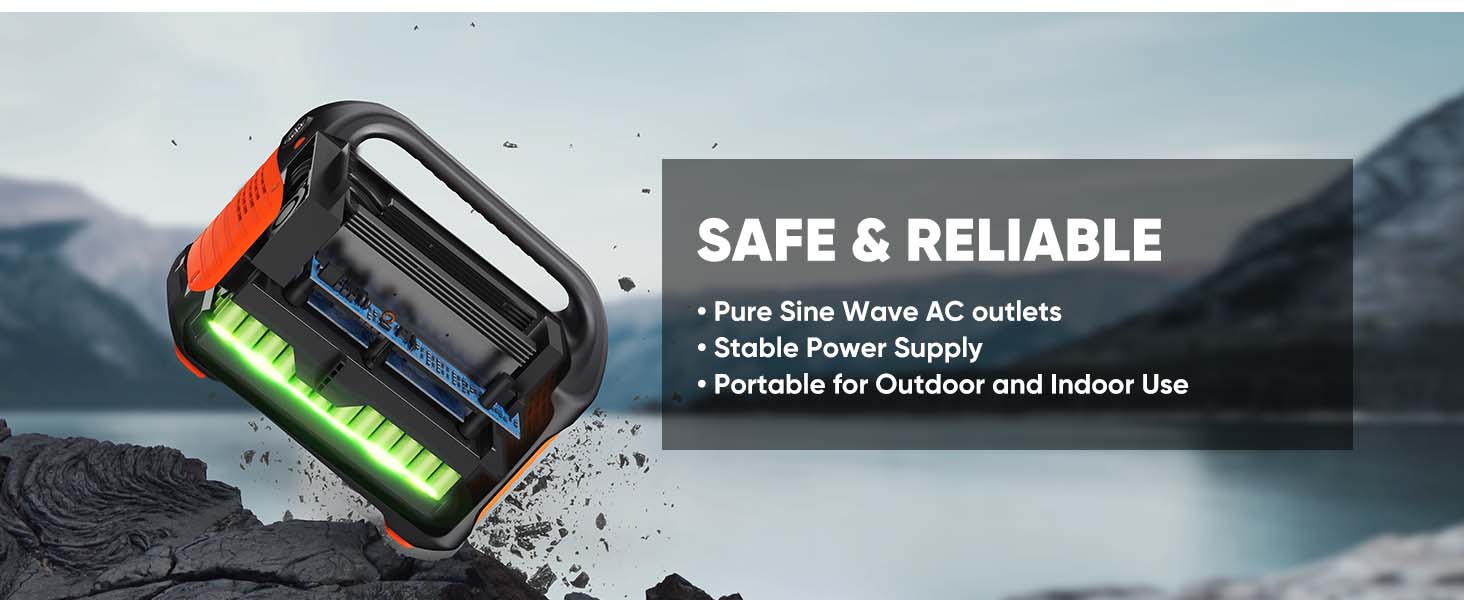 Jackery Portable Power Station Explorer 300 and 5m Extension Cord, 293Wh Backup Lithium Battery, Solar Generator for Outdoors Camping Travel Hunting Blackout