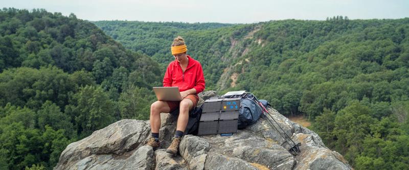 BLUETTI 60W Solar Panel 60 Watt for Solar Generator Handsfree 1 & 2 AC2A Foldable Charger for Hiking Camping Travel