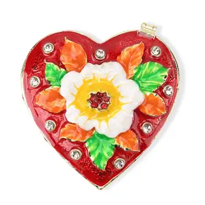 Livmore Red Hearted Design Trinket Box