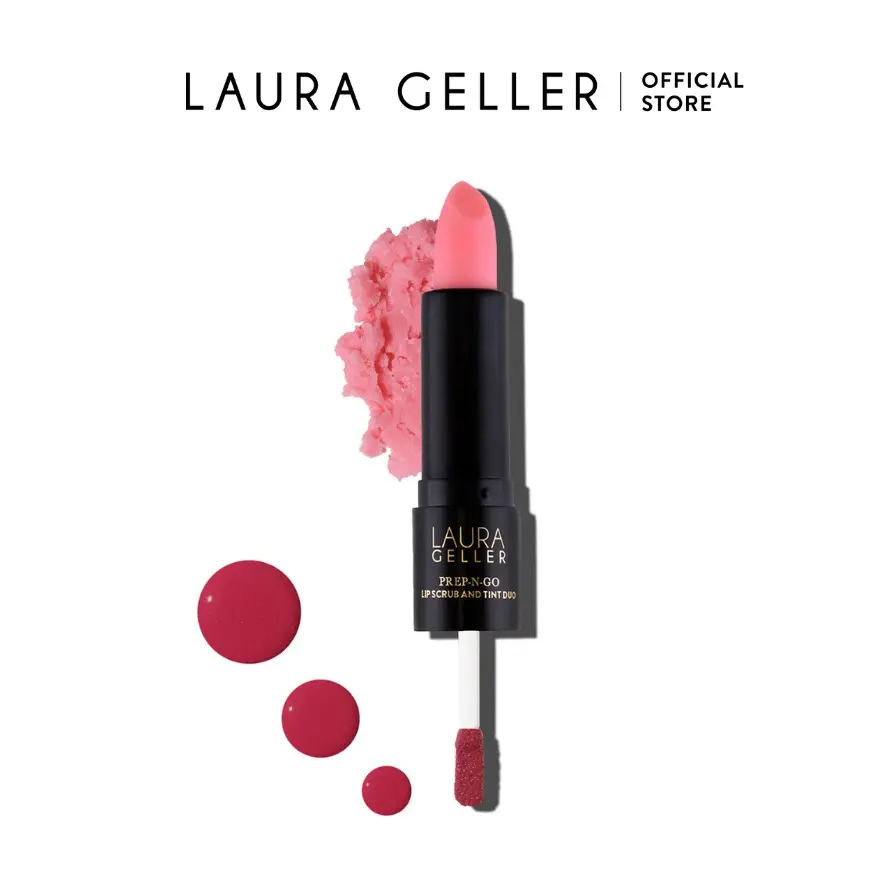 Laura Geller Prep-n-Go Lip Scrub and Tint Duo with Avocado, Pomegranate and Raspberry