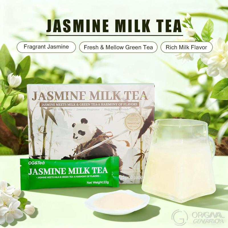 BOGO Jasmine/Osmanthus Milk Tea With Forest Thermos 2 Cartons220g×2,(22g×10packs)×2, With Summer Jasmine Milk Powder From New Zealand Green Tea Powder