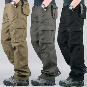 Men's Heavy Duty Tactical Cargo Pants - Big & Tall Cotton Ripstop w/6 Pockets, Camo Work Trousers for Hiking, Construction, Outdoor casual bottom