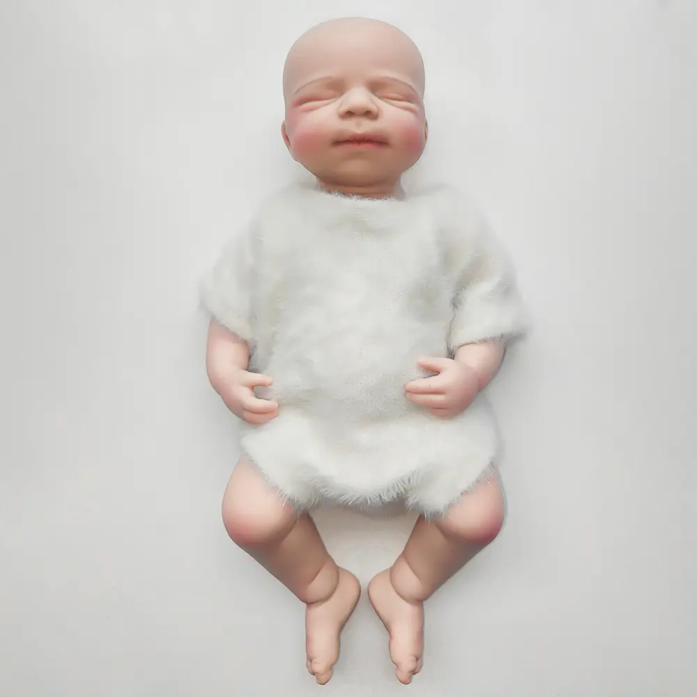 FunCuddle NO.18 Doll, 18.9-inch Baby Girl Doll，rebirth doll sleeping，full silicone reborn baby dolls，dolls & accessories，dolls for girls 3-12，birthday doll Soft Pinch Knitting Pink