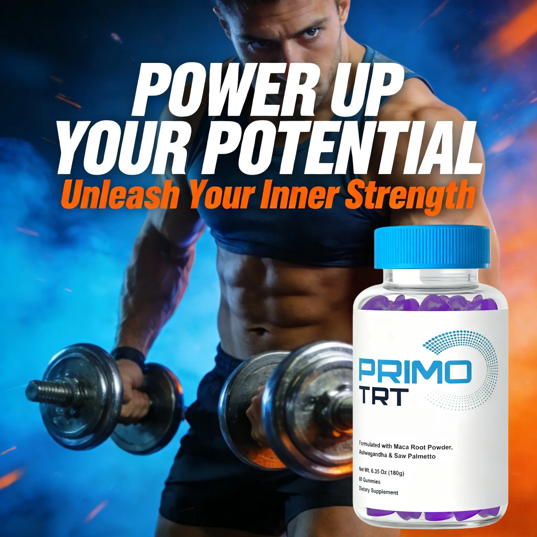 Primo TRT Chewable Gummies Edible Clean Fitness Supplement - Maximum Strength, Advanced Natural Ingredient Formula, Fitness Healthcare Vitamin for Pleasant Premium Results (60 Count, for Adults)