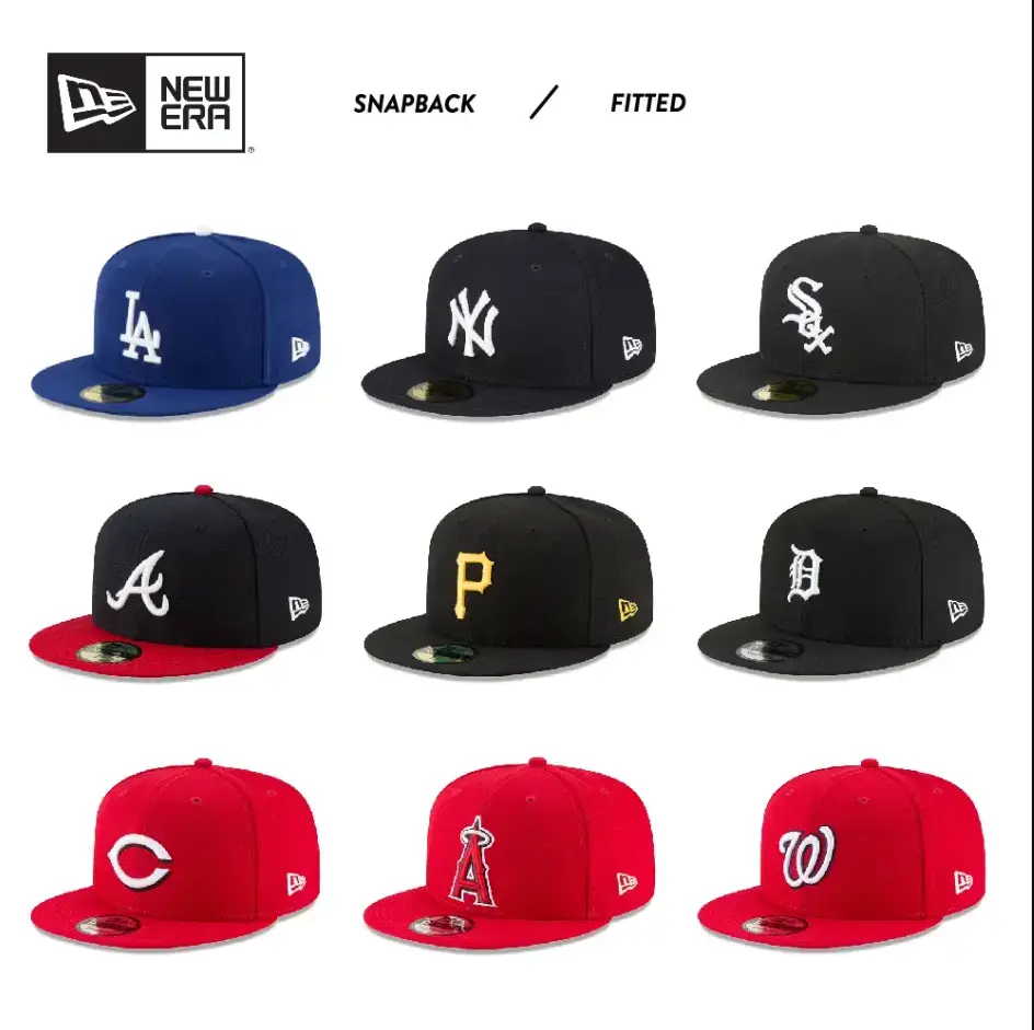 New Era MLB Snapback Hats - Collectible Sports Headwear for LA Dodgers, New York Yankees, Chicago White Sox Teams