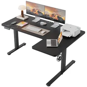 63 / 71 Inch Dual Motor Electric Adjustable Standing Desk, Computer Desk with USB-Ladeanschluss, Home Office Desk with Memory Controller,265 lbs Weight Capacity,Black/White/Rustin Brown/Oak