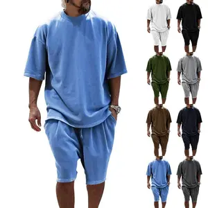 Men's Sports Tracksuit Loose Fit Summer Short Sleeve Shorts Casual Sports Outfit
