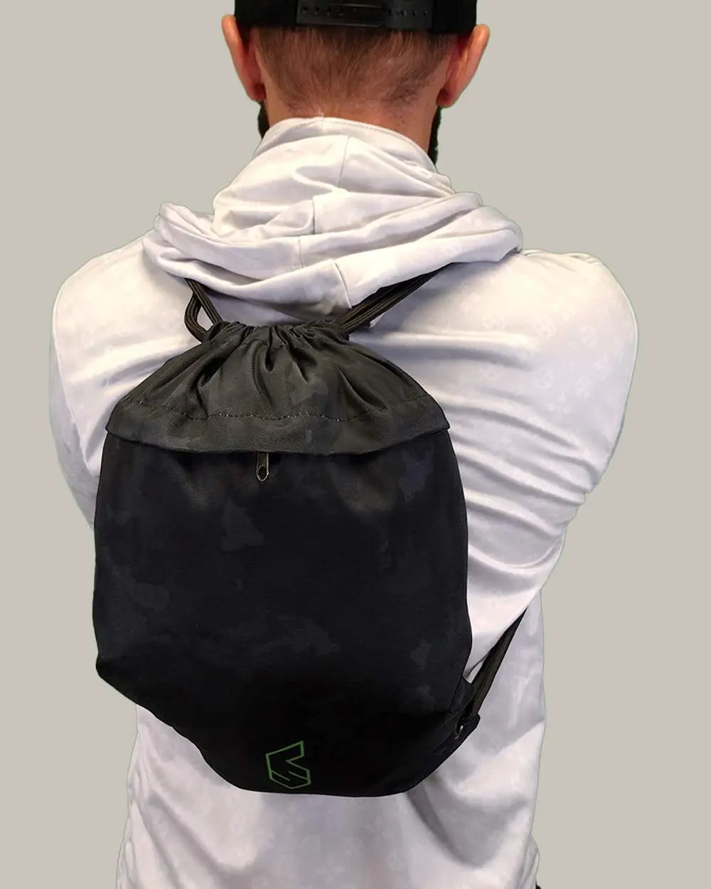 Camo Pattern Drawstring Bag with Zipper