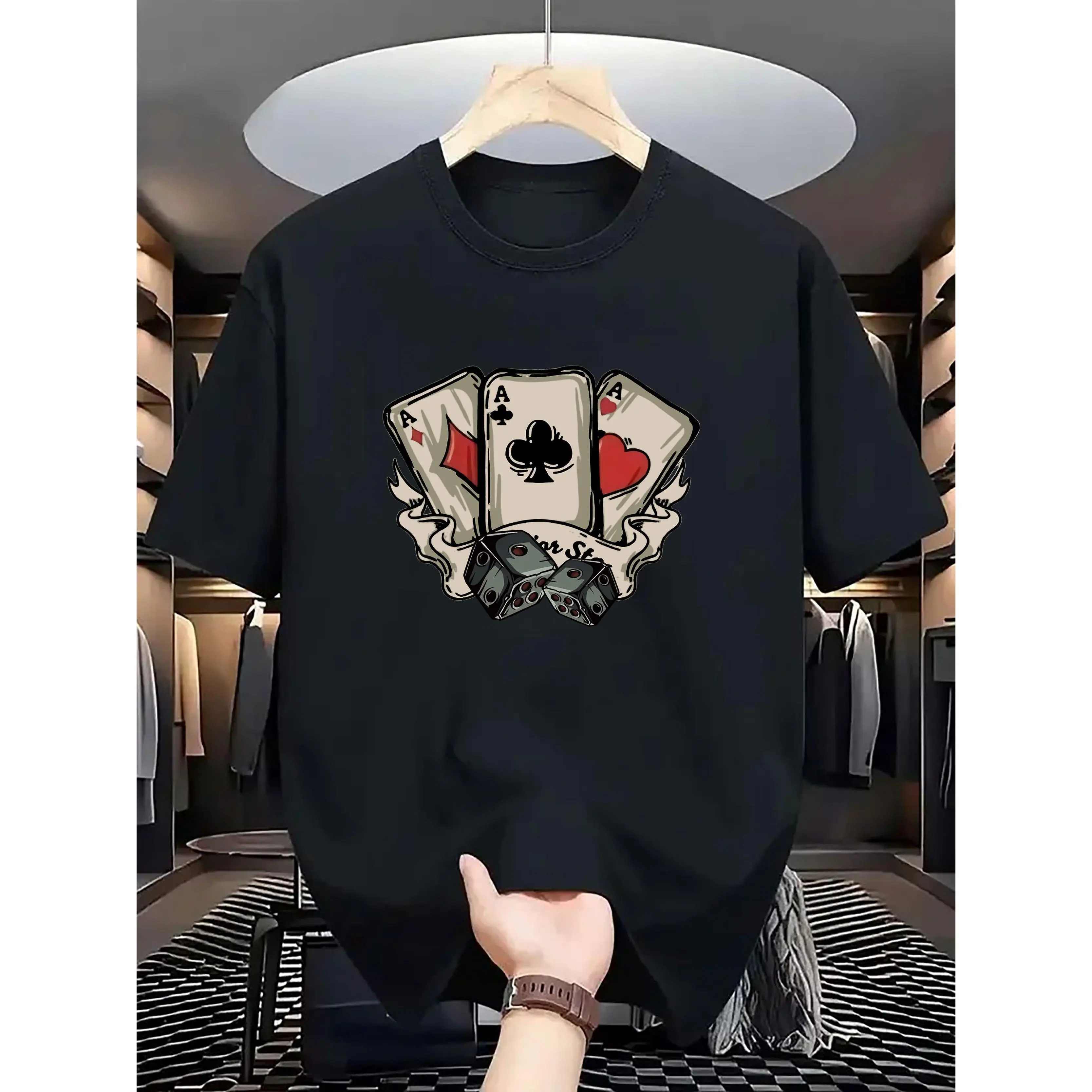 Men's Soft Short-Sleeve Round Neck Casual Fabric Graphics T-Shirt - Streetwear Menswear Sports Apparel for Outdoor Activities