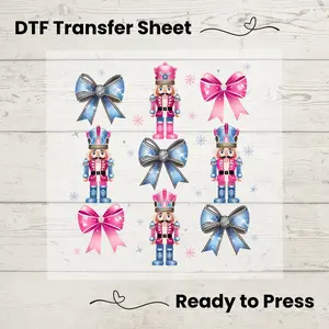 Coquette Christmas Nutcracker DTF, Dtf Transfer Sheet, Ready to Press, Custom Dtf, DIY Heat Transfer, Ballet Lover Gift, Holiday Sweater