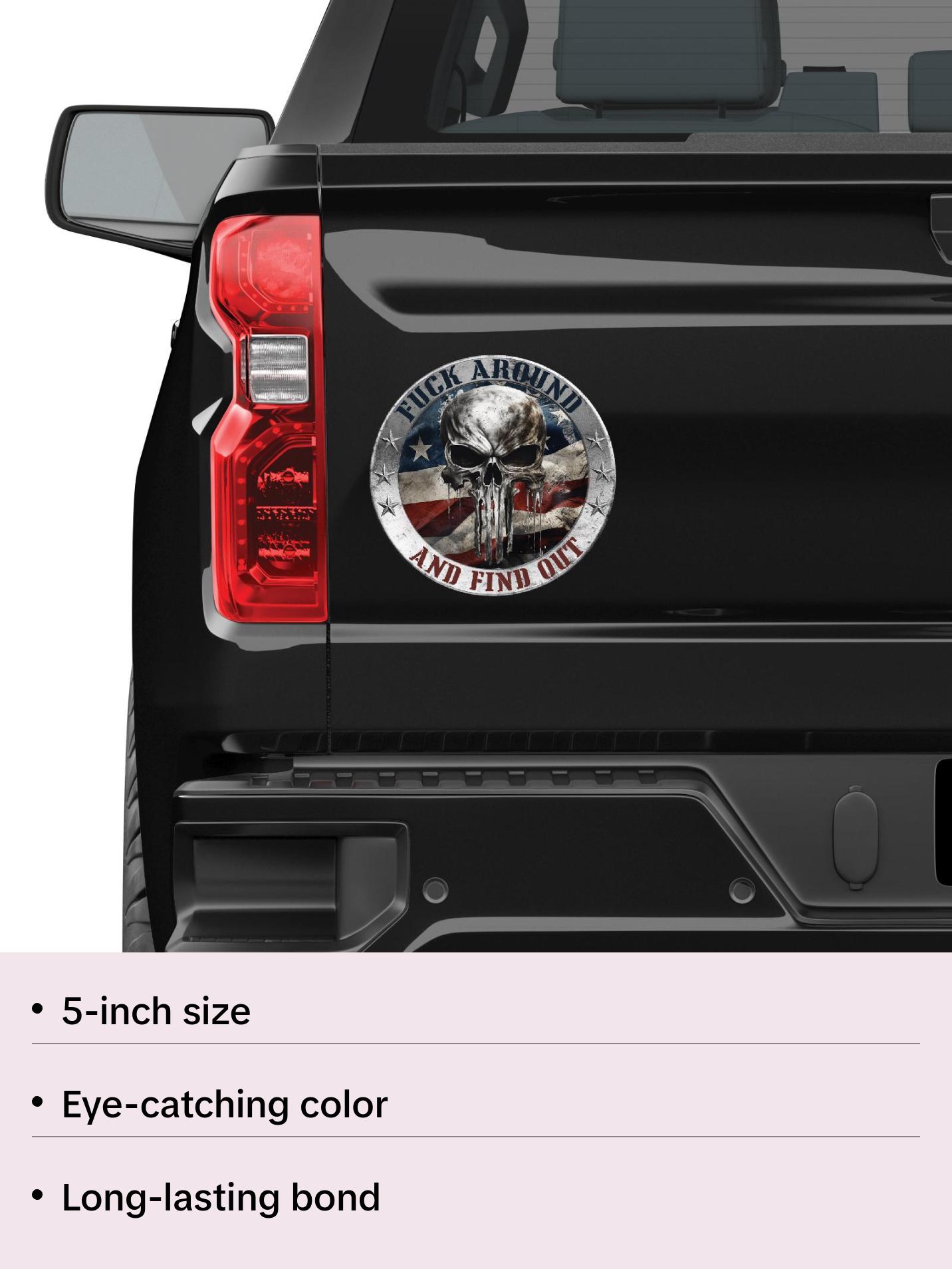 FAFO Skull Holographic Decal - FAFO Decal Sticker for Your Car or Truck, Laptop 5 INCH 2 PACK