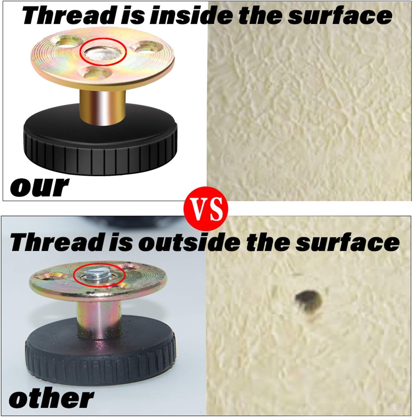 4 Counts Adjustable Threaded Headboard Stoppers Fixer, Secure Fixing, Stabilizes Furniture, Prevents Movement Stackable Soda Can Organizer for Fridge