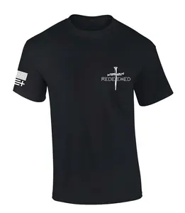 Trenz Shirt Company Mens Christian Tshirt Redeemed Nail Cross Crest Design Jesus Short Sleeve T-shirt