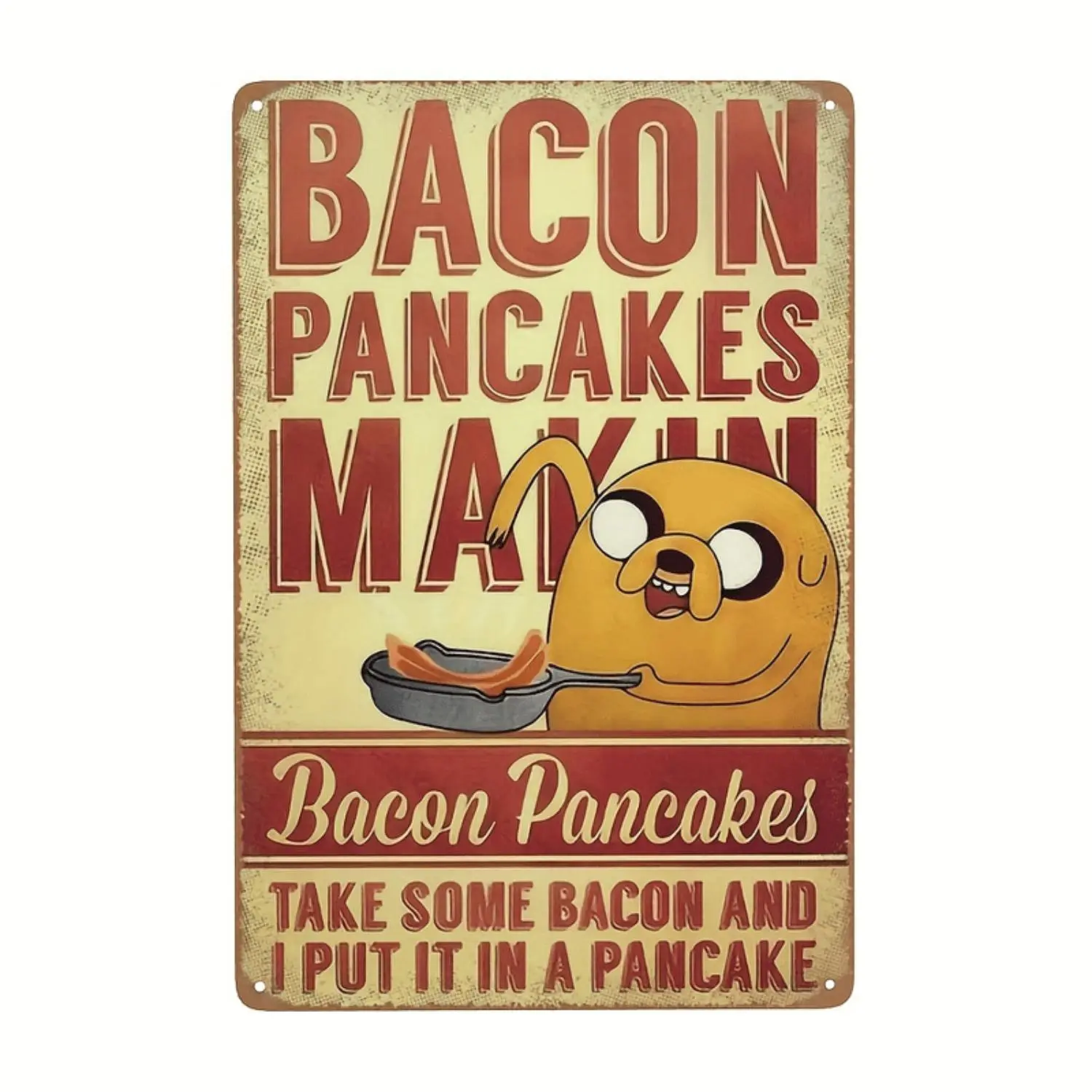 Retro Adventure Time Metal Sign - Unique Cartoon Character Metal Print Wall Art, Ideal Room Decor for Home Bar, Man Cave