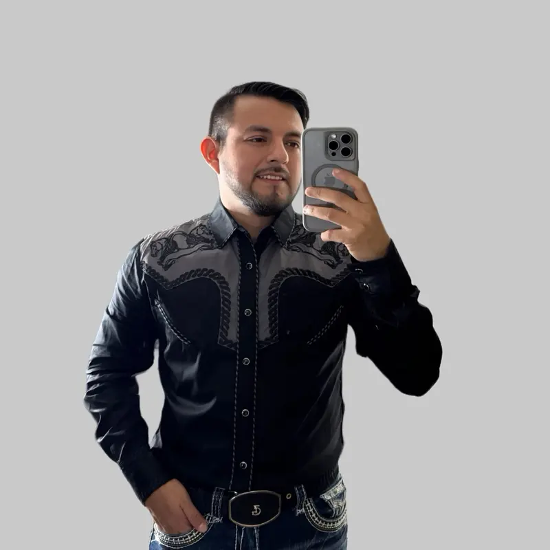 Men’s camisa Vaquera bordada (SLIMFIT)