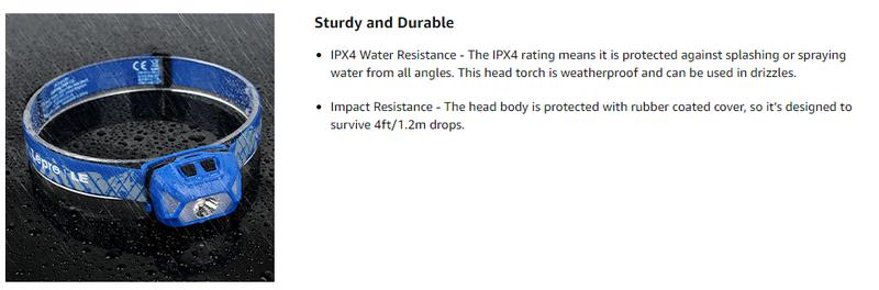 Lepro 320015 Battery Powered Headlamp - 1300Lux Super Bright LED Head Lamp with Red Light, IPX4 Waterproof Headlights for Outdoor Camping, Hiking, Hunting, Power Outages, Emergency, Hurricane camp accessory Lepro 320015 Battery Powered Headlamp - 1300Lux Super Bright LED Head Lamp with Red Light, IPX4 Waterproof Headlights for Outdoor Camping, Hiking, Hunting, Power Outages, Emergency, Hurricane camp accessory