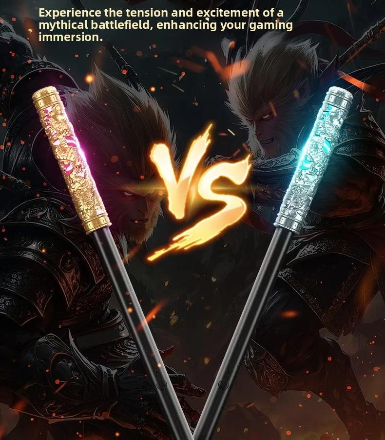 Monkey King Golden Hoop Staff Toy, Voice Controlled Glow Sword for Boys, Kids Retractable Magic Toy