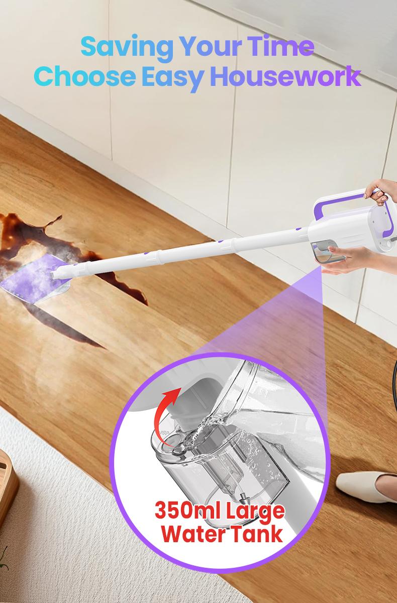 [FebFaves]Steam Mop 12-in-1 Floor Cleaner with Detachable Handheld Steamer for Walls, Grout, Floors, Tiles, Carpets & Grease. Includes Multi-Function Accessories Cleaning Tools Cleaning Set