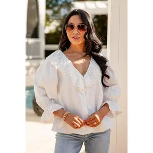 Soft Bloom White Lace Blouse