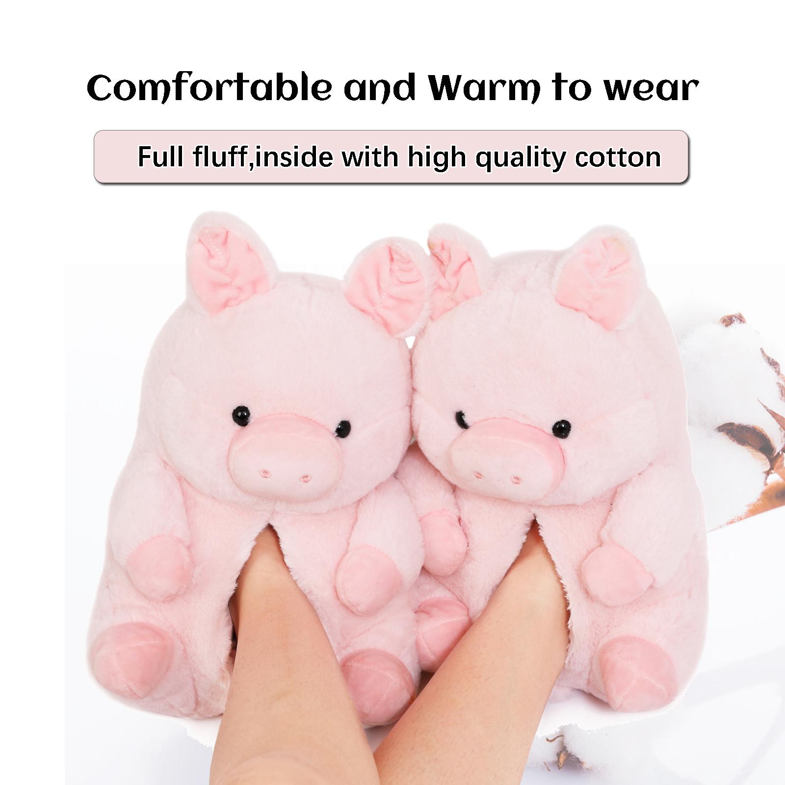 Women's cotton suede indoor piggy shoes, women's adult slippers, plush material, multiple colors, all sizes of cotton shoes