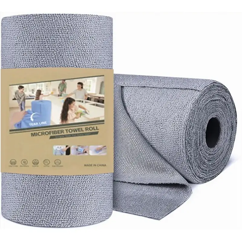 20 Pack Microfiber Cleaning Cloth Roll,Reusable Tear Away Microfiber Towels,Washable Ultra Absorbent Rags Drying Dishcloths for Car,Home,Garage or Shop