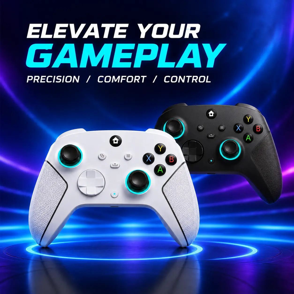 Upgraded Dual Controllers 2-Pack Wireless Console Controller for Xbox Series X|S, Xbox 1, PC, Steam - Anti-Drift Joysticks, Dual Mode Triggers, 6-Axis Gyroscope, 1000Hz Polling Rate, Rapid Fire, 3.5mm Headphone Jack, Wireless Video Gamepad