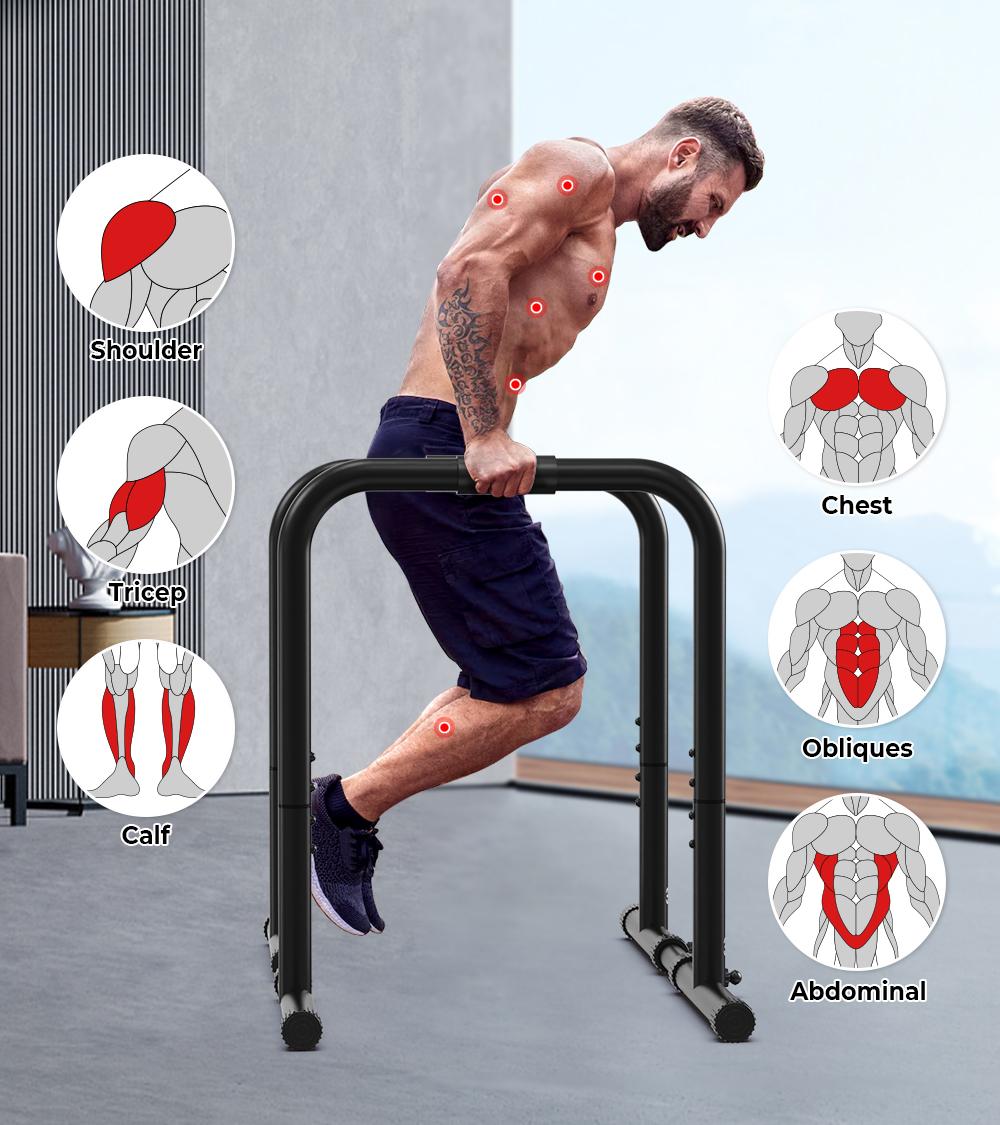 RELIFE REBUILD YOUR LIFE Multi-Function Dip Station Heavy Duty Dip Stands Calisthenics Dip bar Station Exercise Stabilizer Parallette Push Up Stands