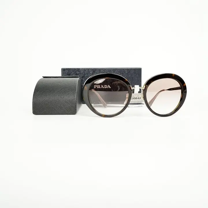 Pre-owned PR0843 Oversized Round Sunglasses Tortoise Frame Gradient Lens 24342885