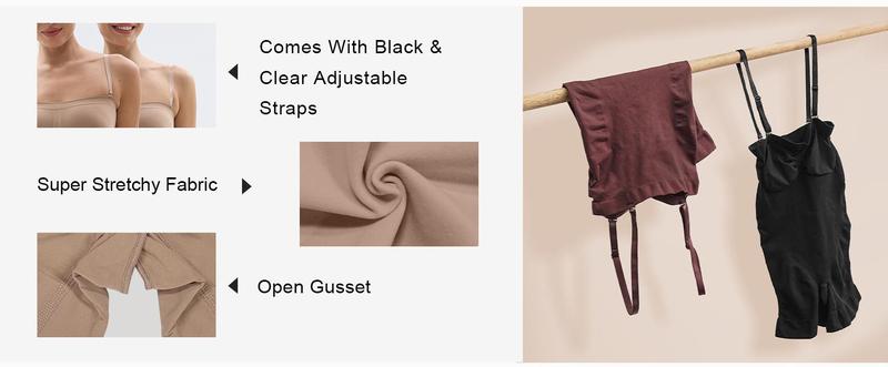 SHAPERX Strapless Shortie Bodysuit Tummy Control Shapewear Ultra Stretch Fabric Comfortable Fit with Moderate Support for Women Black Minimalist Basic Style