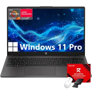 HP 15.6" 255 G10 FHD Business Laptop, AMD Ryzen 7 7730U, 16GB RAM, 512GB SSD, Numeric Keypad, Webcam, Windows 11 Pro, Wi-Fi 6, Bluetooth