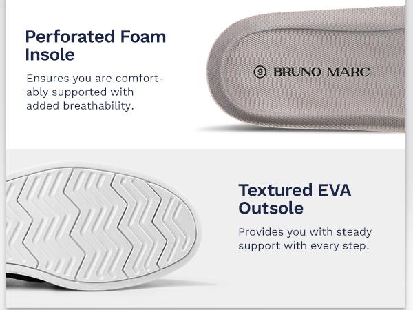 Bruno Marc Men's Breathable Mesh Round Toe Oxford Sneakers with Wedge Heel for Casual Training