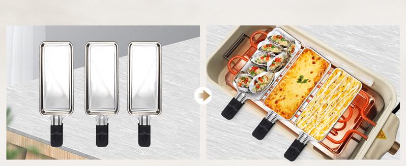 Pukomc Indoor smokeless griddle, removable plate for non-stick cooking, portable electric Korean BBQ grill with temperature control, dishwasher safe Pukomc Indoor smokeless griddle, removable plate for non-stick cooking, portable electric Korean BBQ grill with temperature control, dishwasher safe