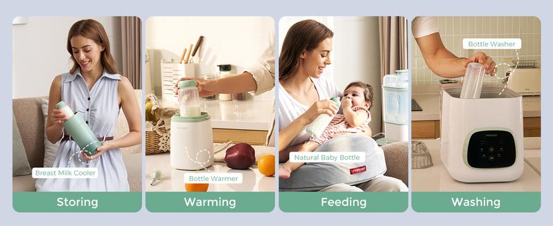 Momcozy Portable Breast Milk Cooler for Travel, 24H Ice-Free Cooling Breastmilk Storage Bottles Container, 12oz Leak Proof Outdoor Small Freezer, Baby Breastfeeding Essential Gift for New Moms