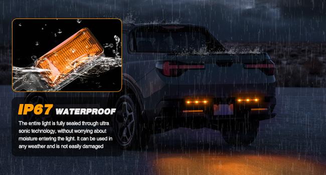 Nilight 9 LED Marker Tail Trailer Light Bar 14.2Inch 2 PCS Amber Clearance Identification Running Marker ID Rear Stainless Steel Bracket for 12V Pickup Truck Trailer RV Boat