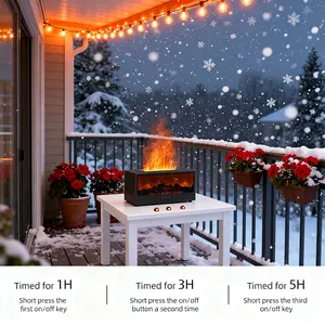 Whisper-Quiet Essential Oil Diffuser Humidifier with Soothing Flame LED Night Light Auto Shut-Off for Baby Rooms Better Sleep Whisper-Quiet Operation Remote Control