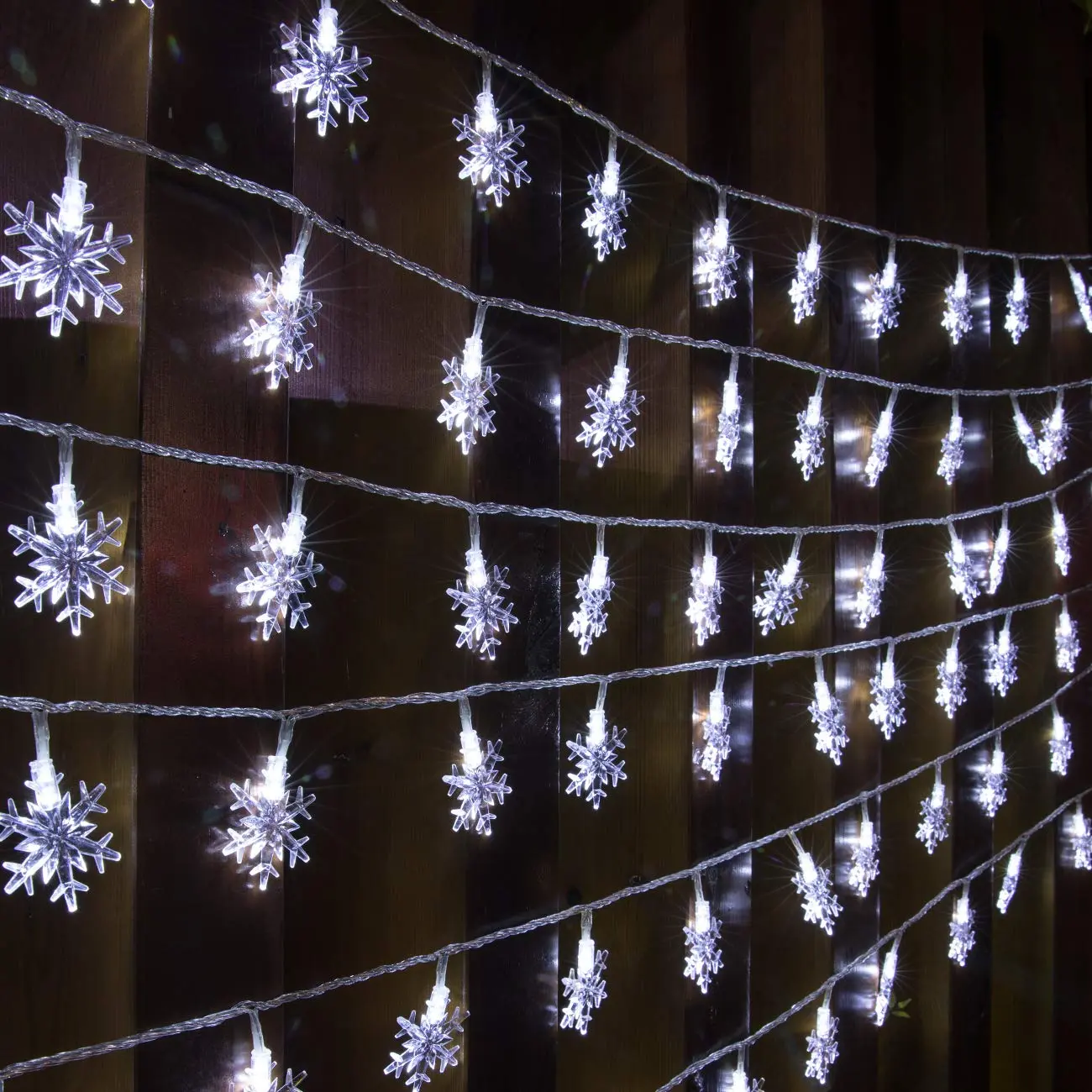 #homeessentials #TikTokShopBackToSchool Snowflake Shaped Christmas Fairy Lights - 100-LED, 49 FT Plug-Powered, Plastic & Metal, 8 Modes, Waterproof, Extendable Contemporary Decoration for Indoor Lighting, Kid Room, Valentine's Day Use