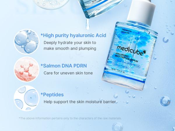 [medicube] Hyaluronic Multi Peptide PDRN Serum for Glowing and Soothing | Lightweight Water Plumping Radiant Facial Serum for All Skin Type, Hydrating Moisturizer, Korean Skincare | 30ml 1.01fl.oz.