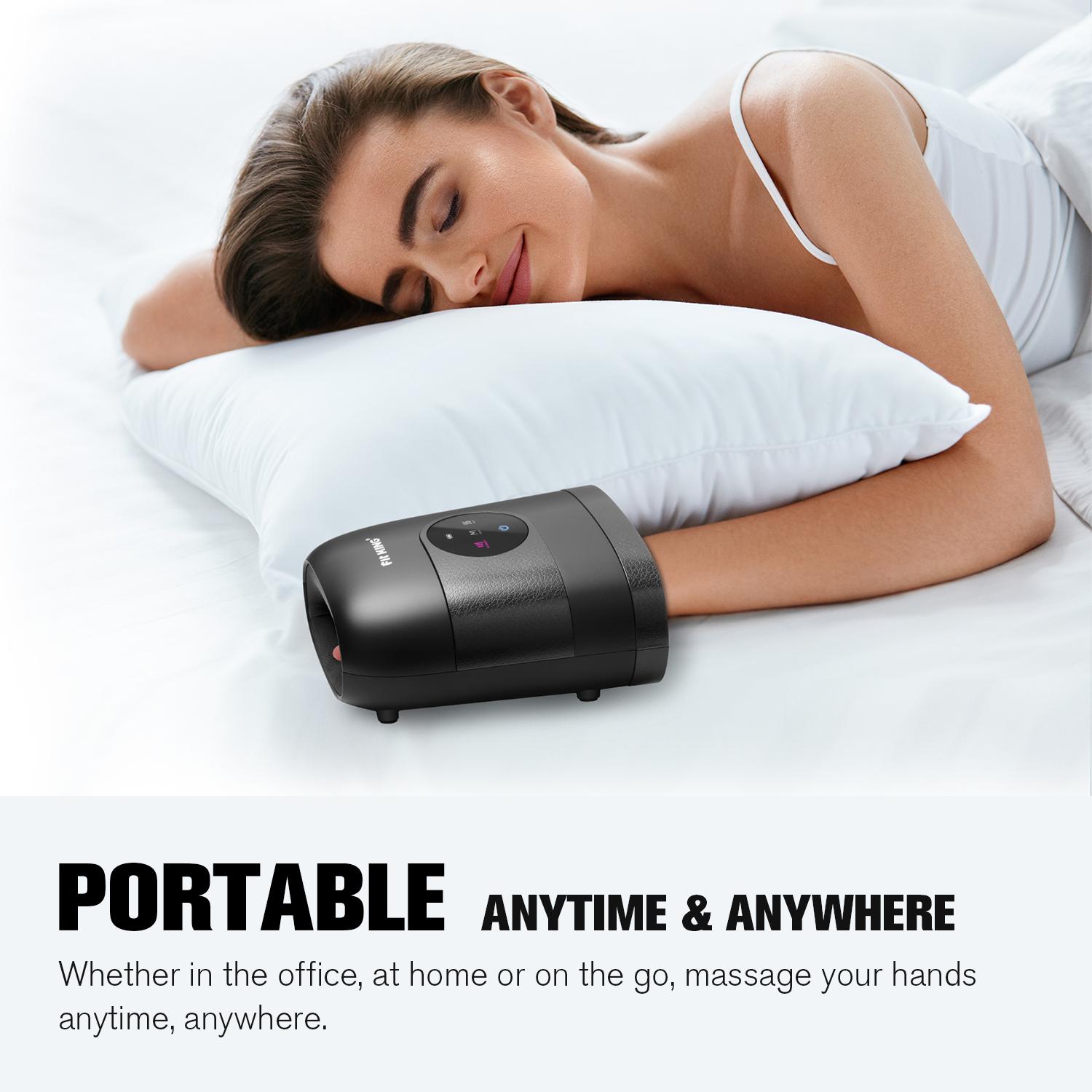 【FIT KING】Hand Massager with Heat for Hand Massage and Finger Relief - Cordless & Portable & Touch Screen -  Gifts for Women Men Parents-Two Colors