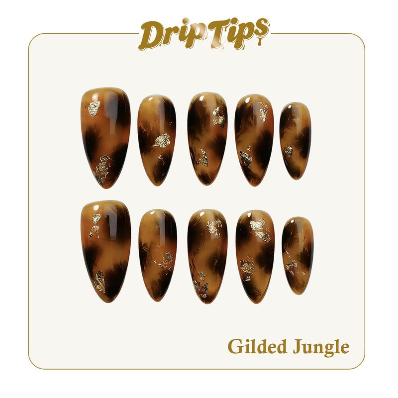 DripTips｜2026 NEW COLLECTION VINTAGE 10PCS Handmade Press On Nails Reusable/Long-Lasting/Salon-Grade