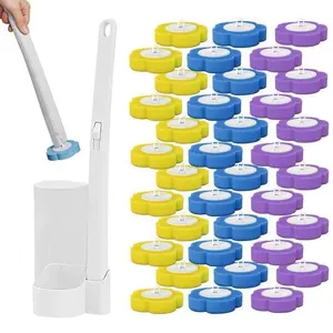 Disposable Toilet Brush Set, Toilet Wand with Detachable Head, Portable Durable Plastic Design for Bathroom & Toilet Cleaning, Hygienic One-Time Use