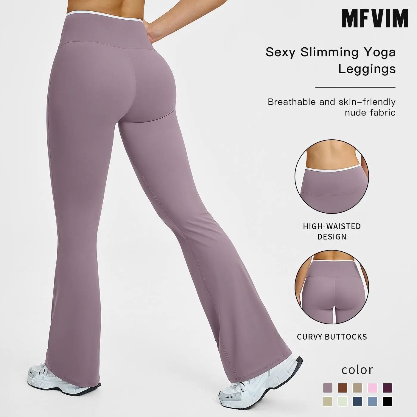 MFVIM Women's High-Waist Nylon Spandex Yoga Pants, Skinny Fit Athleisure Leggings, Breathable for Gym & Running Workouts, Athleisure Pants, Casual Sports Pants
