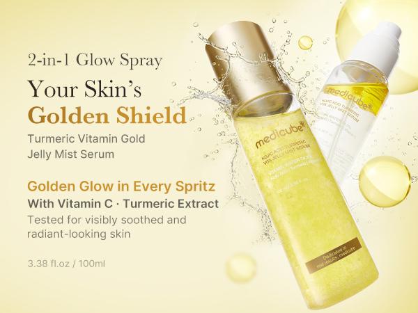 [NEW] [medicube] Pink & Gold PDRN Kojic Acid Jelly Mist Serum Duo | PDRN Pink Collagen Glow Jelly Mist Serum, Kojic Acid Turmeric Vita Jelly Mist Serum | On-the-go Dual Texture Mist Serum for Hydration, Radiance & Brightening | K-beauty, Korean Skincare