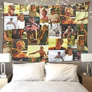 Tapestry  JJ Maybank - Rudy Pankow Throw Blanket Tapestry Hippie Wall Hanging Aesthetic Home Decoration Tapestries for Living Room Bedroom Decorative Light