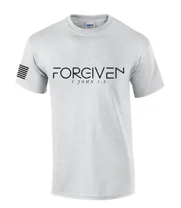 Mens Christian Shirt Forgiven 1 John 1:9 Short Sleeve T-shirt Graphic Tee