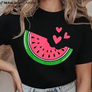 Seasonal Fruit Lover’s 100% Cotton T-Shirt with Watermelon Slice