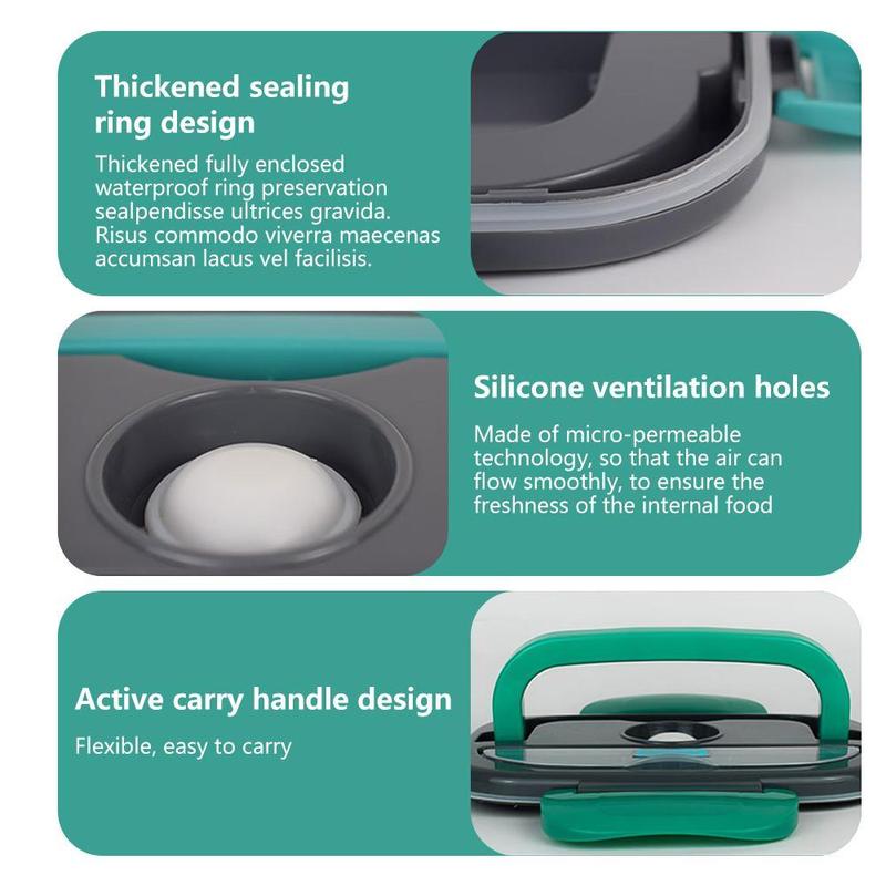 Electric Heated Lunch Box Portable Car Office Heating, 2-in-1 Portable Heated Lunch Box, Leak Proof, 1.5L Detachable, 110V/12V/24V 60W, Perfect Christmas & New Year Gift ldea