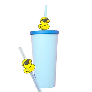 Cool Duck Straw Topper – 2 Size Options, Handmade 3D Printed Straw Charm, Made to Order Rubber Duck Cup Accessory