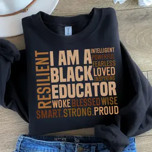 Black Educator Gildan Sweatshirt, Melanin Pride Crewneck, Black History Month Pullover, Cozy Teacher Outfit for Educators, Empowering Cultural Gift