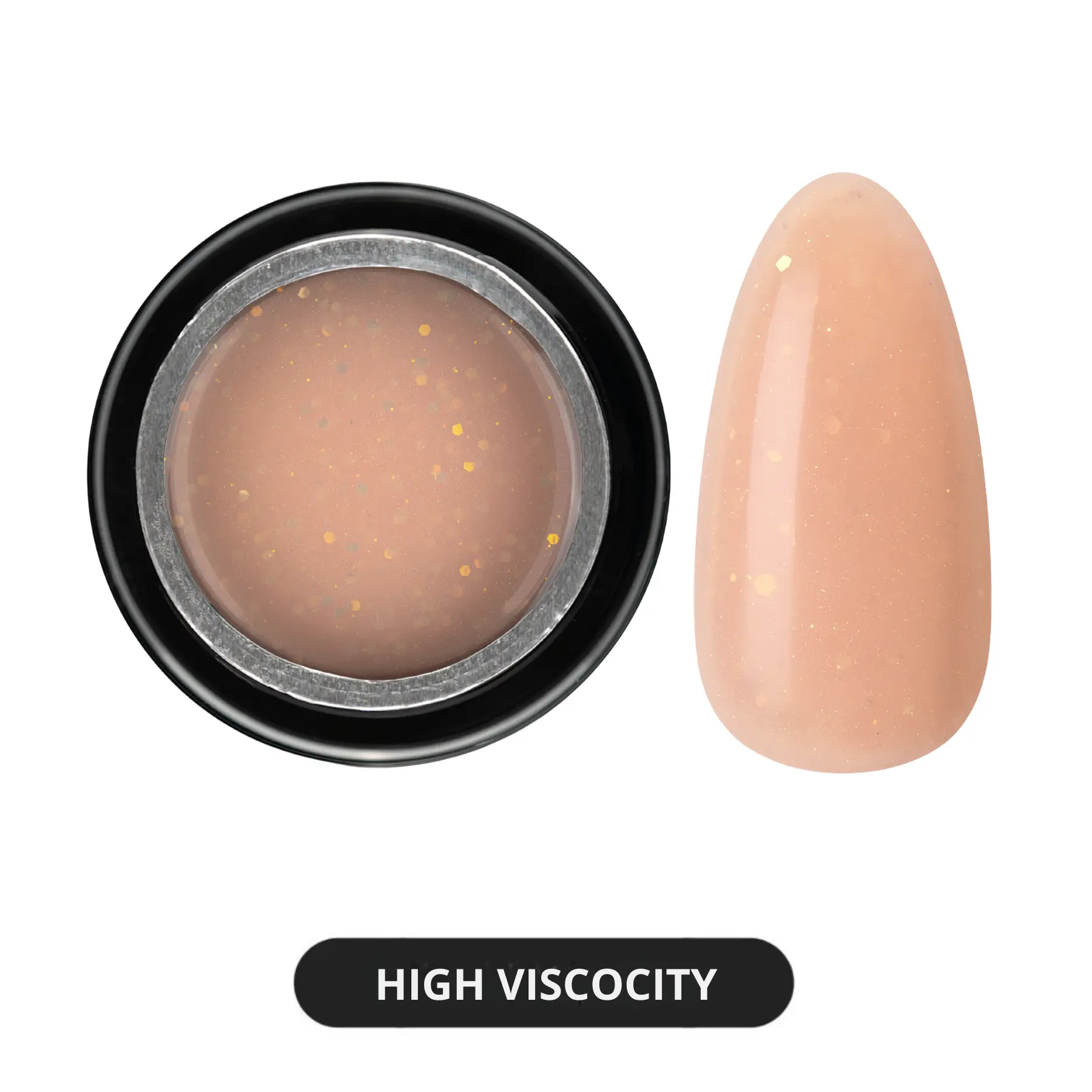 Stellar Rompe High Viscosity Builder Gel in a Pot - Smooth Manicure Cosmetic, Long-Lasting Coverage, Glitter Shimmery Finish, Nail Polish for At-Home Overlay, Damaged Nail Repair, Pink Mask Complement, Performing Overlay, Repairing Damaged Nails