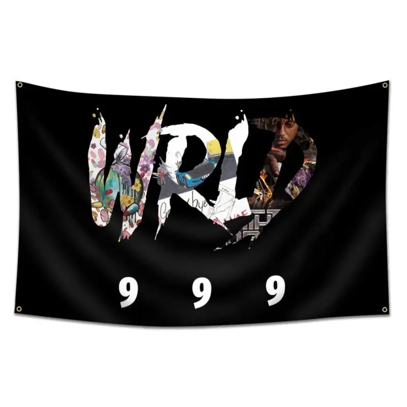 Juice Rapper Hip Hop Music Tapestry, 3x5Ft Polyester Wall Hanging with 4 Brass Grommets, Room Decor for Bedroom & Living Room, Summerwins Indoor Outdoor Banner